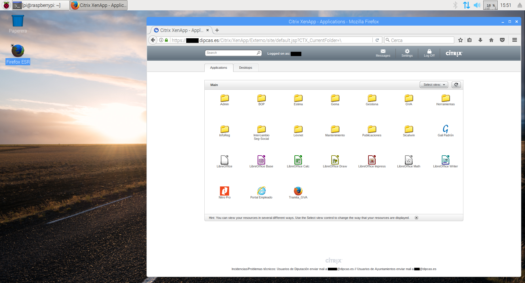 Configurant la Raspberry Pi 2 com a Thinclient amb Raspbian + CITRIX i accedint amb un certificat digital