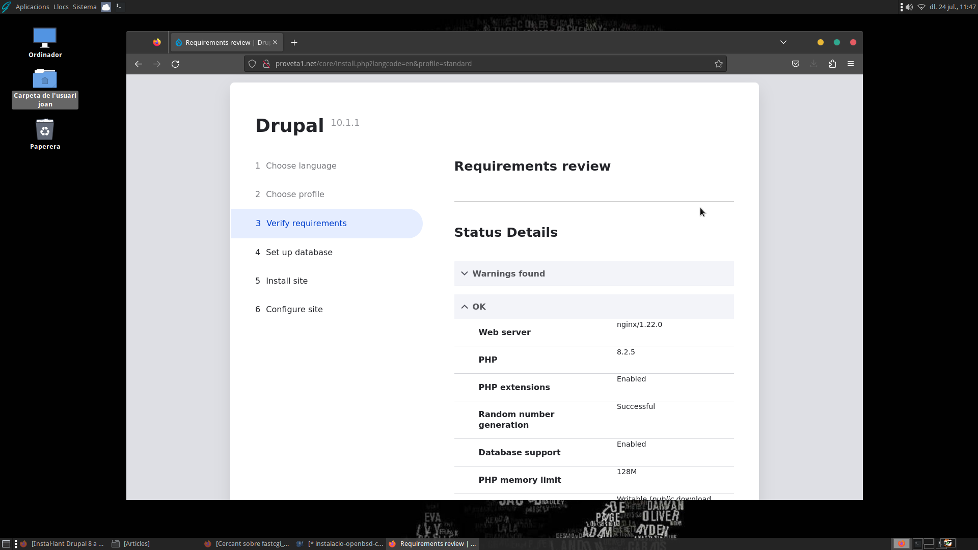 OpenBSD 7.3 i Drupal 10.1.1