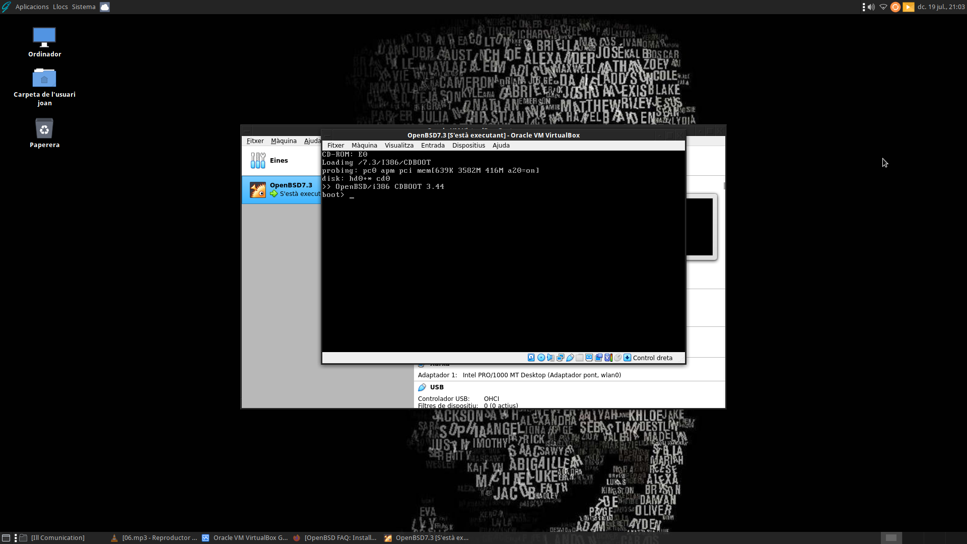 Captura de pantalla instal·lant OpenBSD 7.3 per al desenvolupament de projectes amb Drupal 10