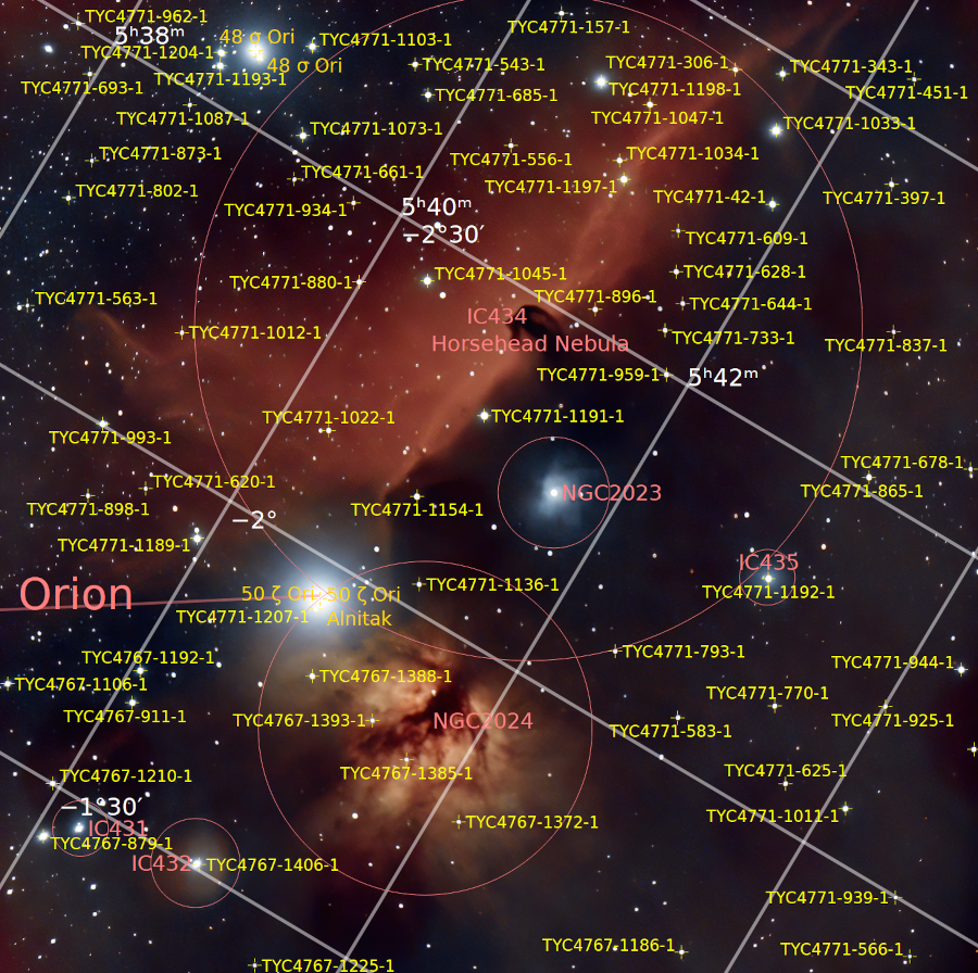 processant la nebulosa de la flama i el cap de cavall, NGC2024 i Barnard 33 o B33