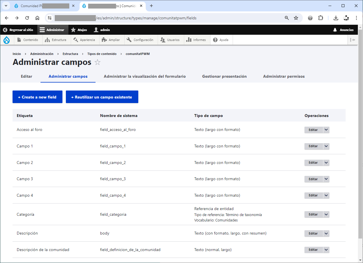pestanyes Drupal