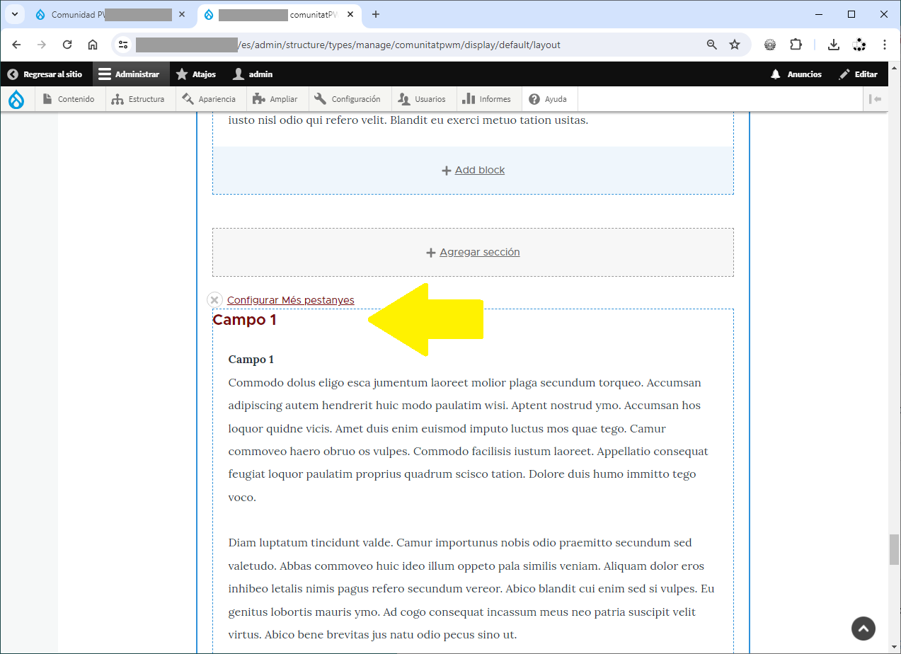 pestanyes Drupal