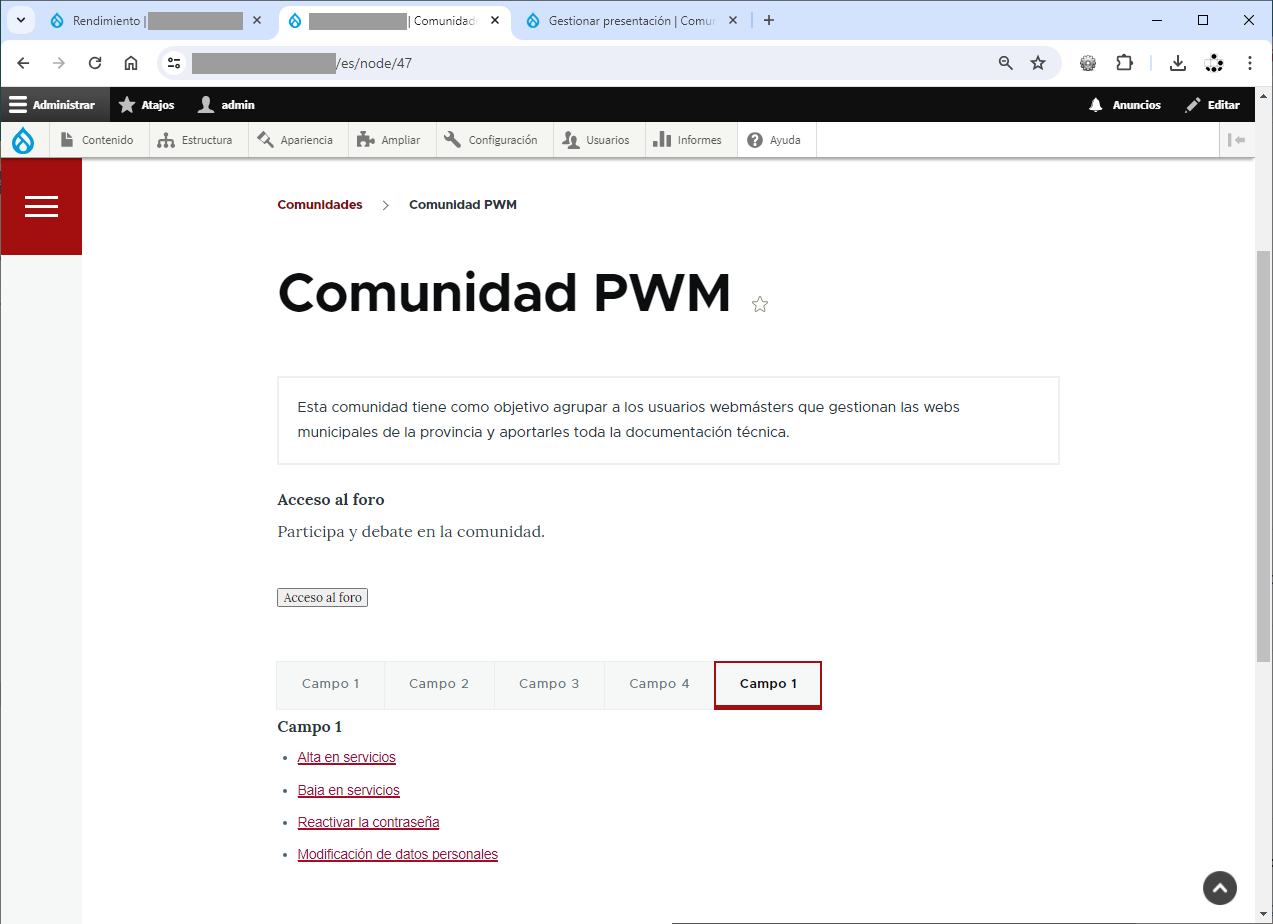 pestanyes Drupal