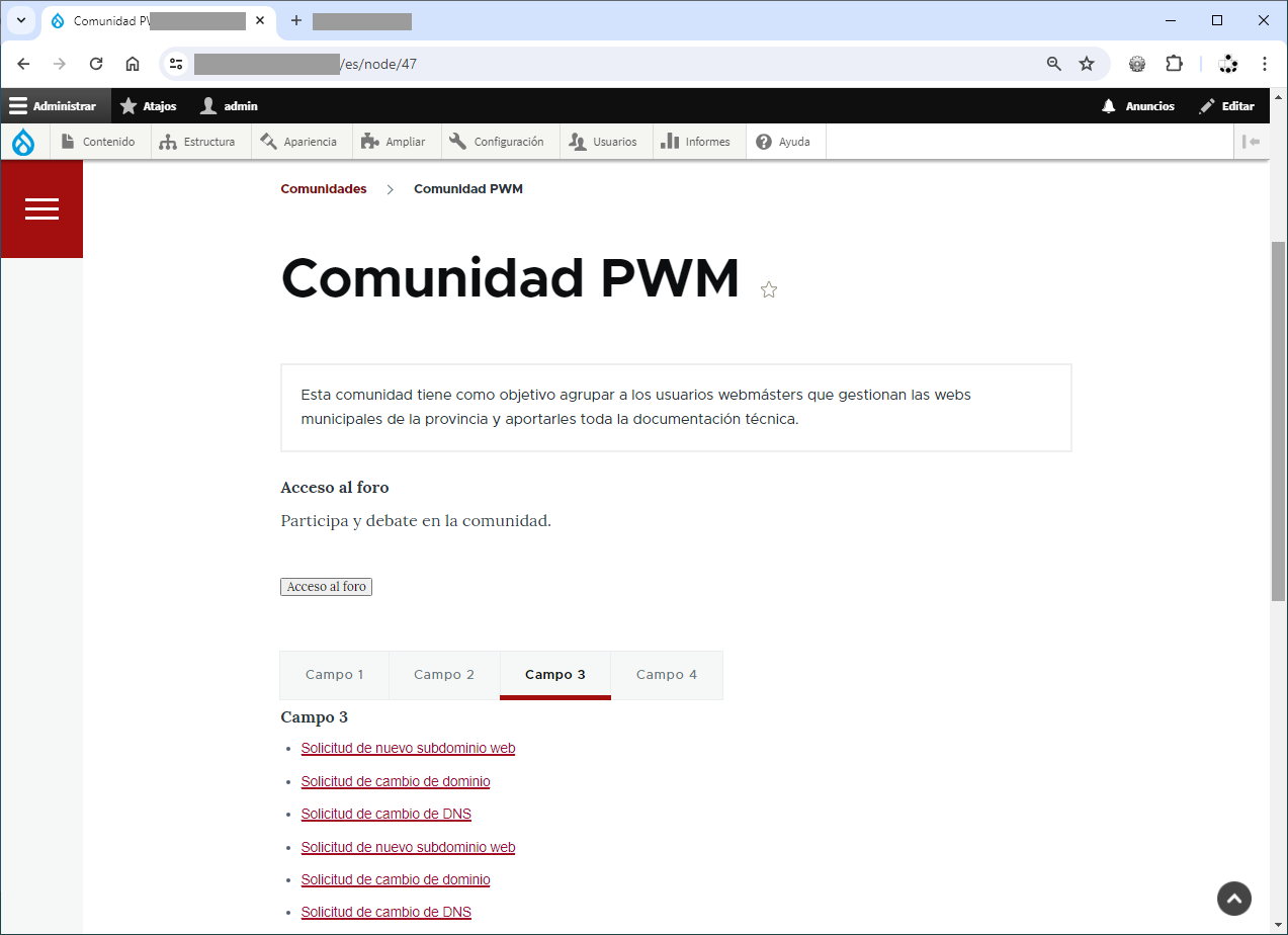 pestanyes Drupal