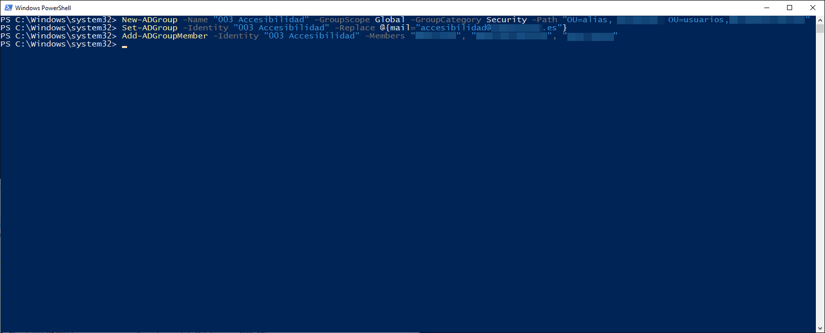 Creant grups i subgrups en Active Directory des de la terminal de PowerShell