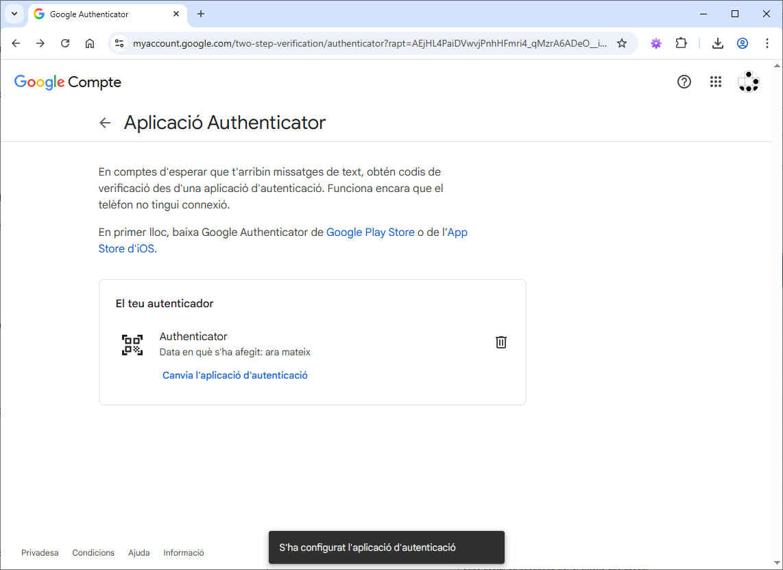 configurar contrasenya aplicacions google
