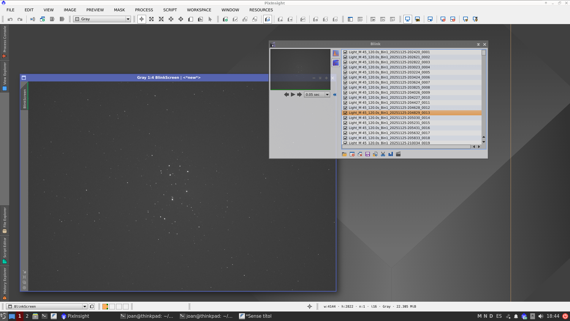 M45 amb un filtre molt restrictiu de 3nm