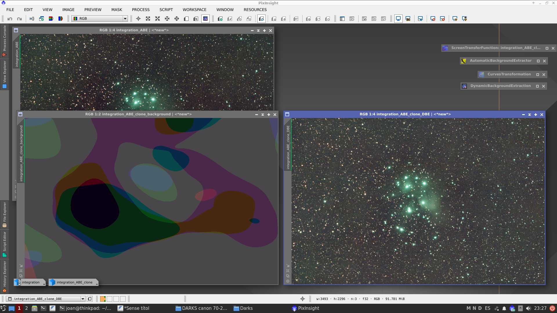 M45 amb un filtre molt restrictiu de 3nm