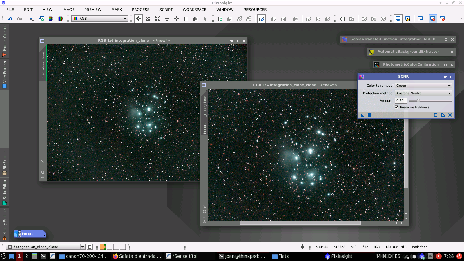 M45 amb un filtre Optolong L-Enhance