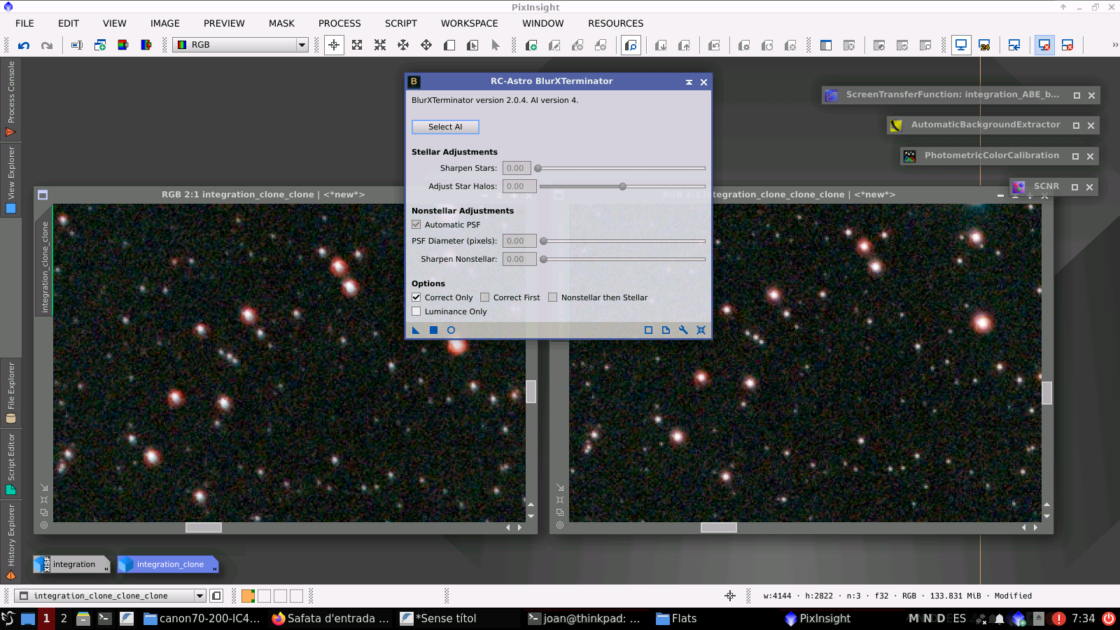M45 amb un filtre Optolong L-Enhance