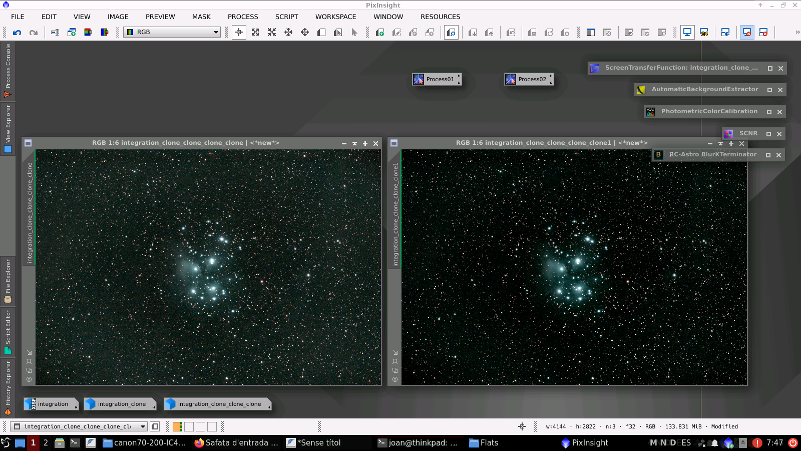 M45 amb un filtre Optolong L-Enhance