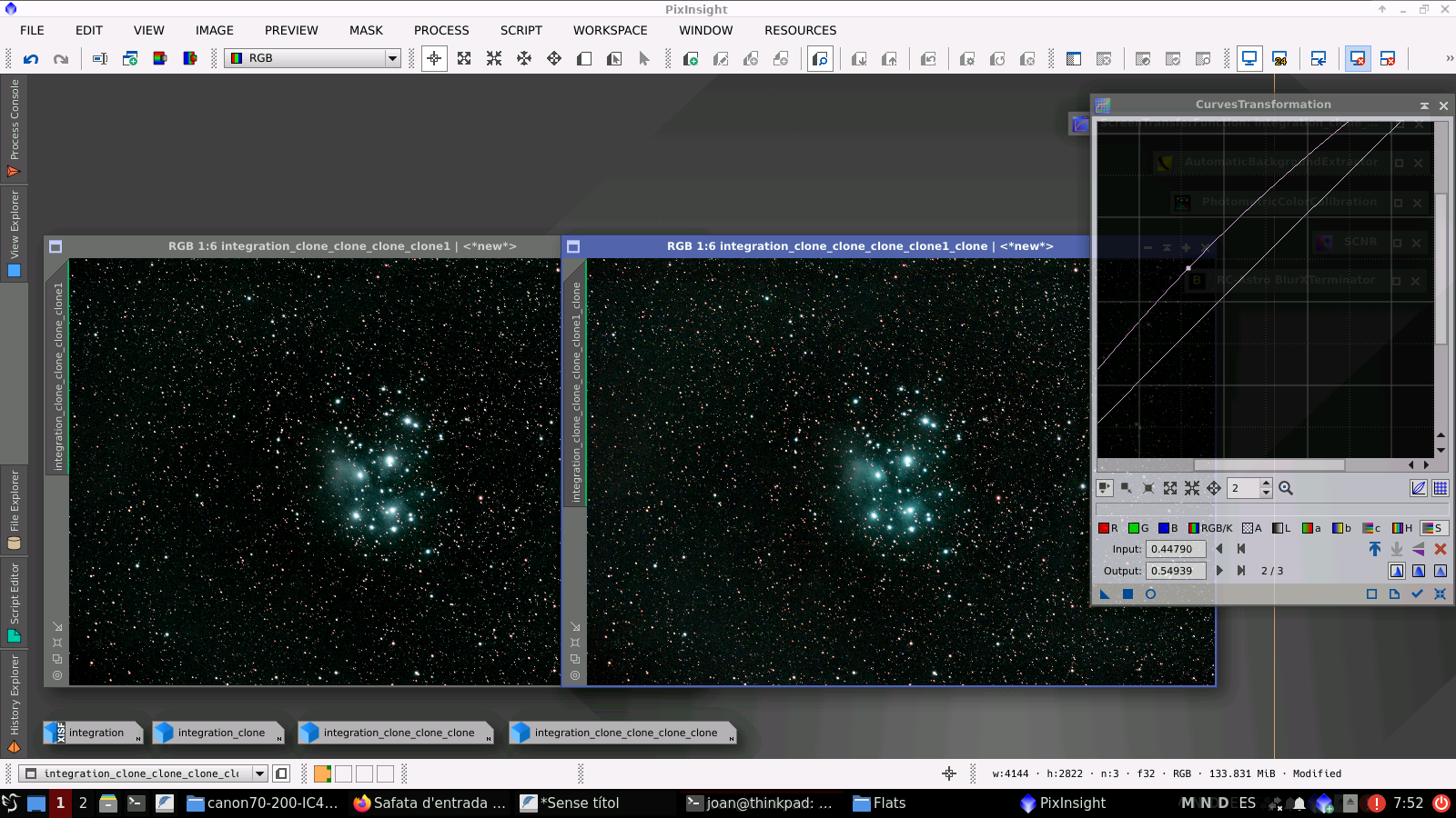 M45 amb un filtre Optolong L-Enhance