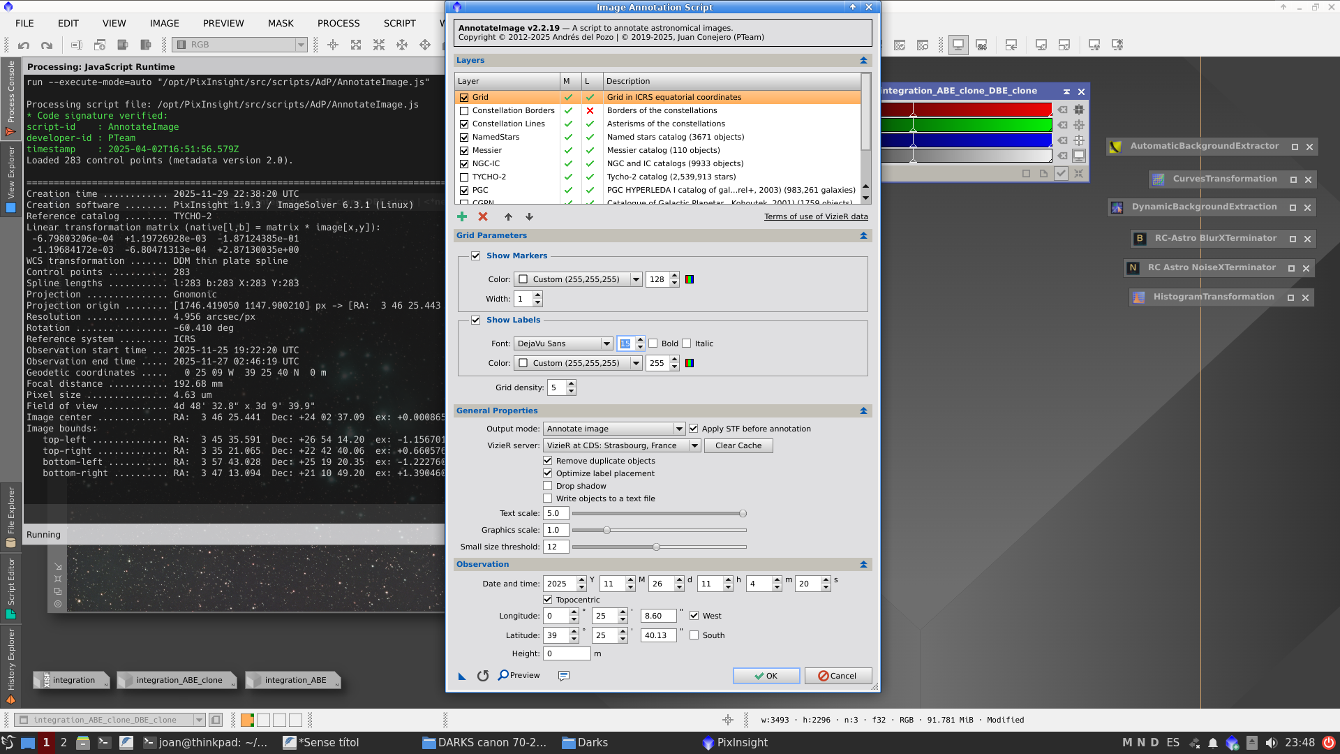 M45 amb un filtre molt restrictiu de 3nm