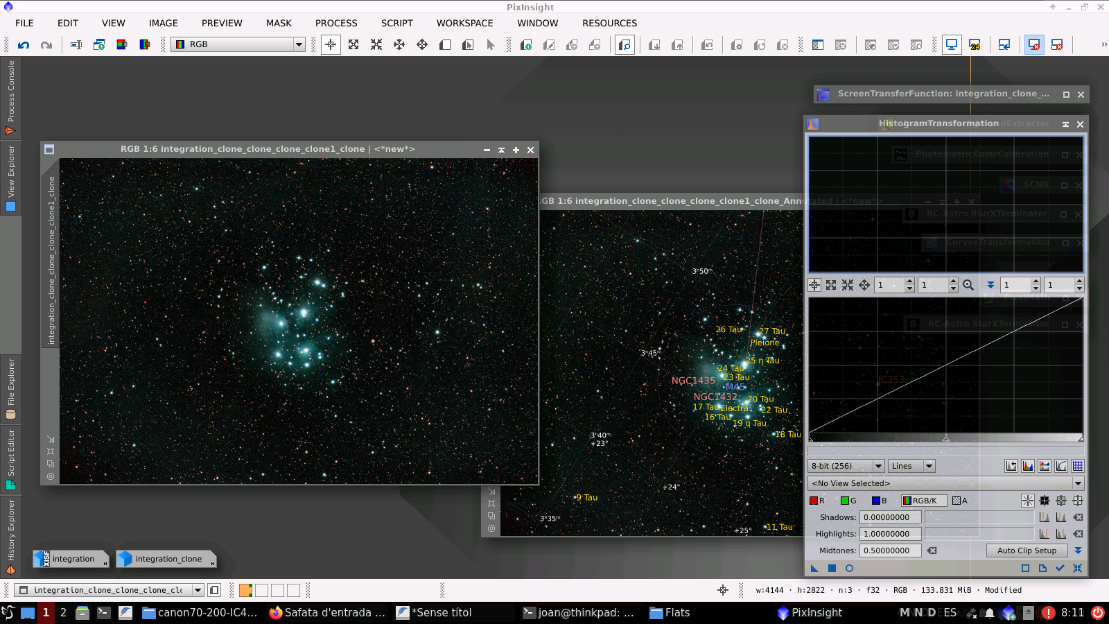 M45 amb un filtre Optolong L-Enhance