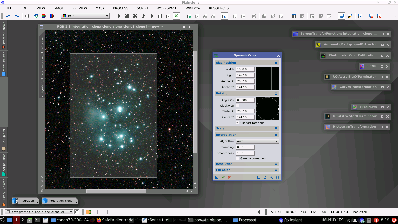 M45 amb un filtre Optolong L-Enhance