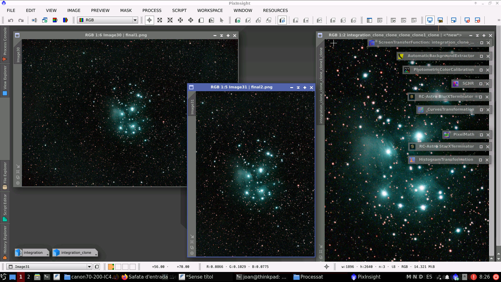M45 amb un filtre Optolong L-Enhance