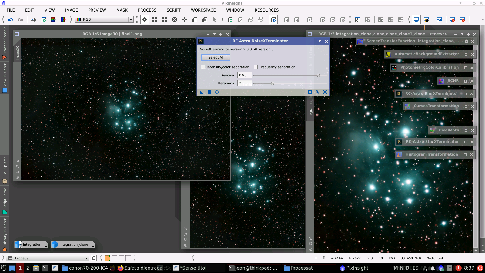 M45 amb un filtre Optolong L-Enhance