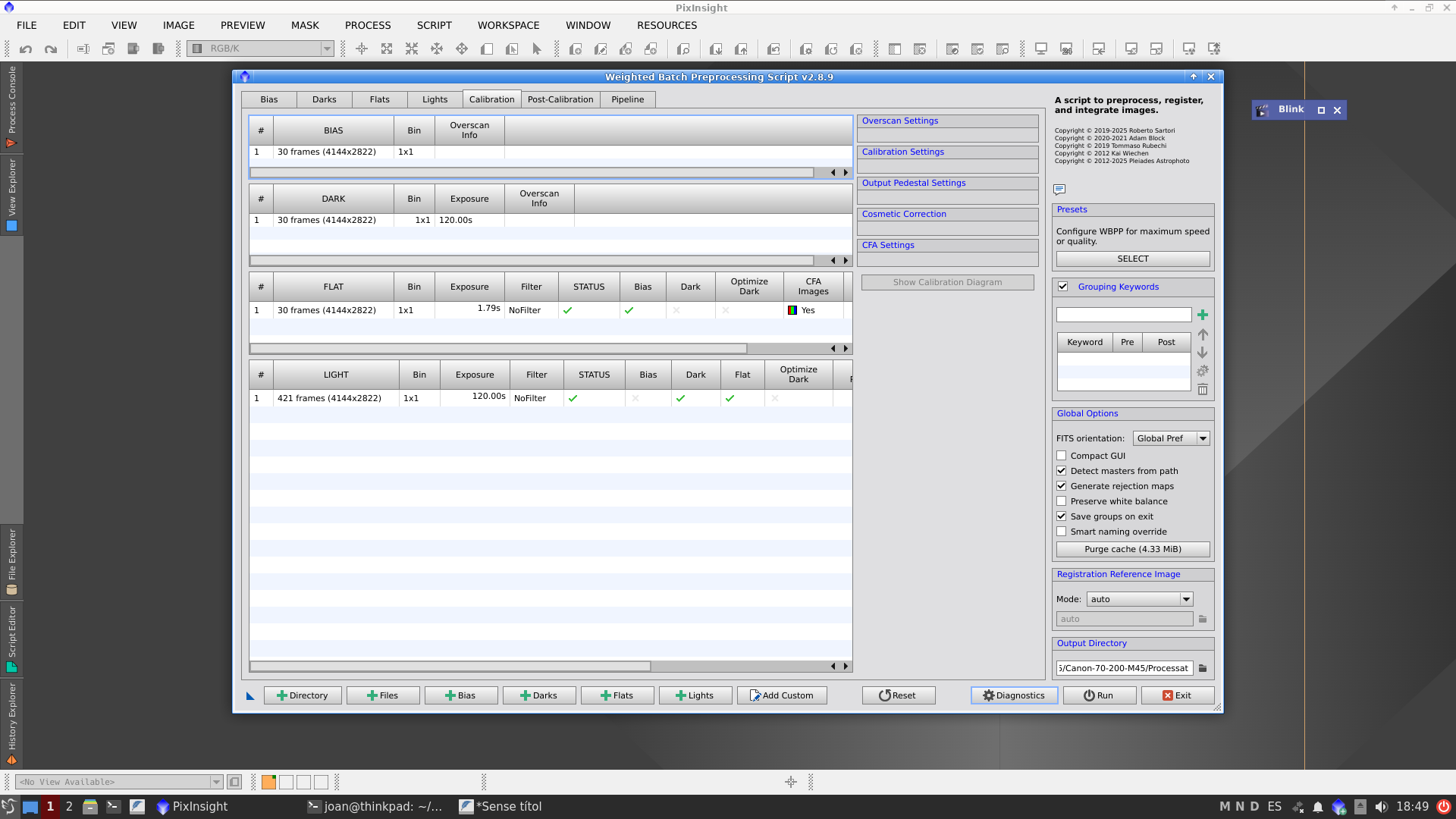 M45 amb un filtre molt restrictiu de 3nm