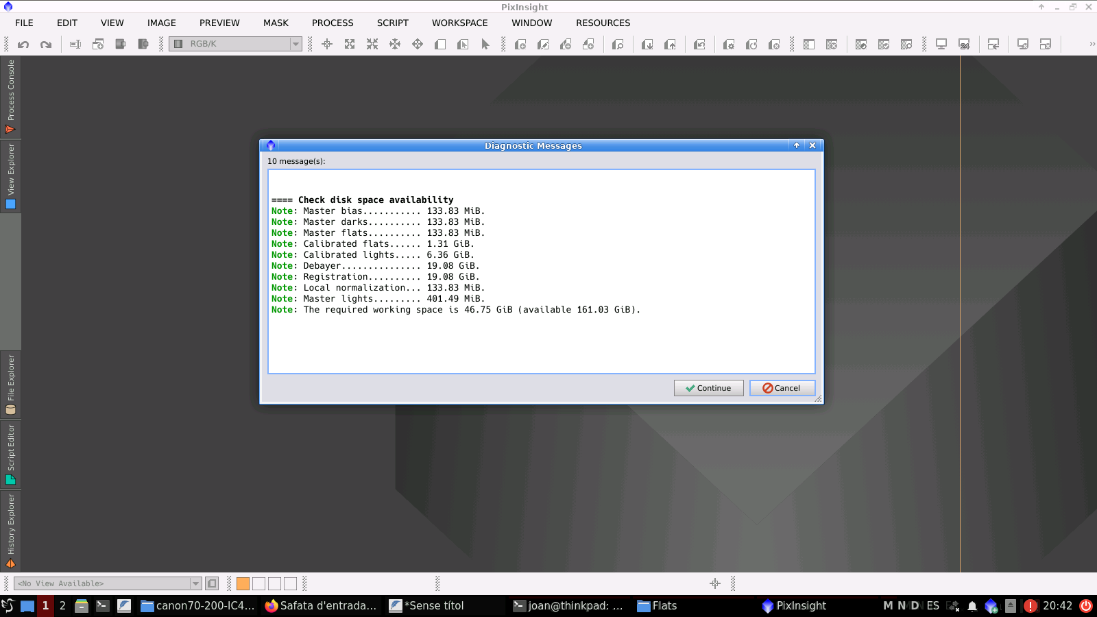 M45 amb un filtre Optolong L-Enhance
