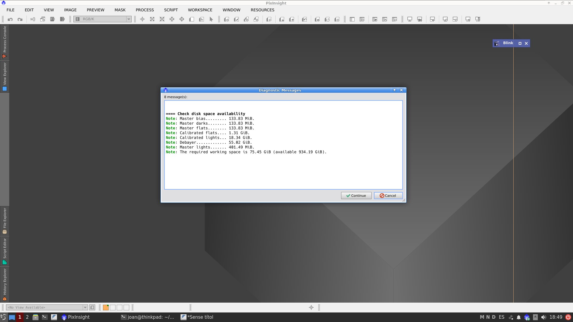 M45 amb un filtre molt restrictiu de 3nm