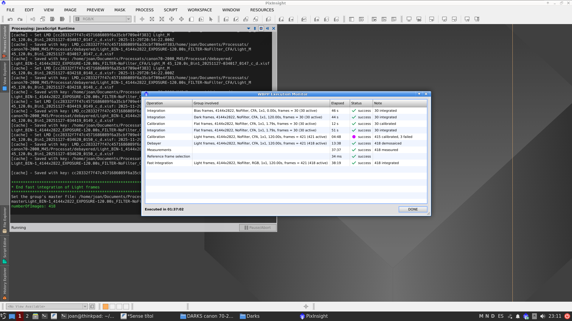 M45 amb un filtre molt restrictiu de 3nm