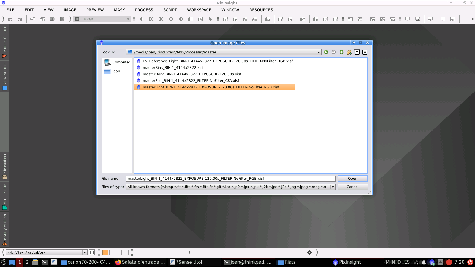 M45 amb un filtre Optolong L-Enhance