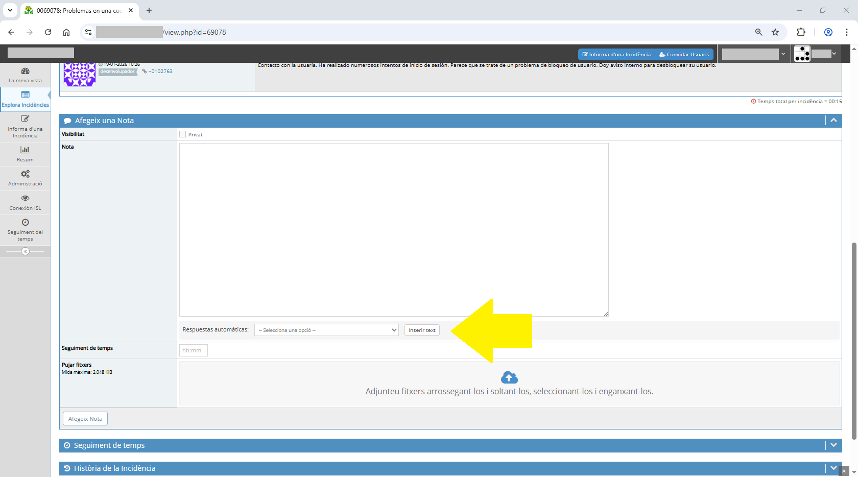 implementant respostes automàtiques en el Mantis Bug Tracker