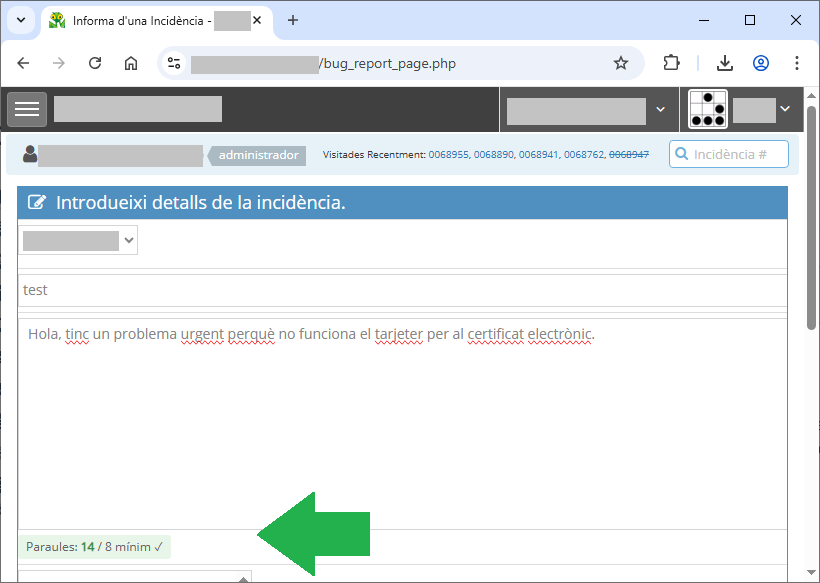 Controlem el número de paraules