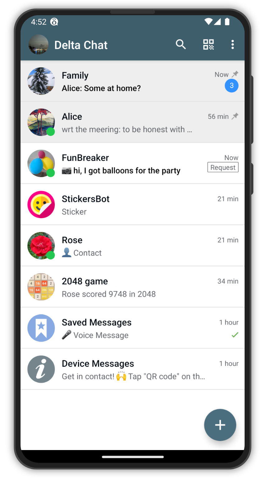 Delta Chat missatgeria de codi obert