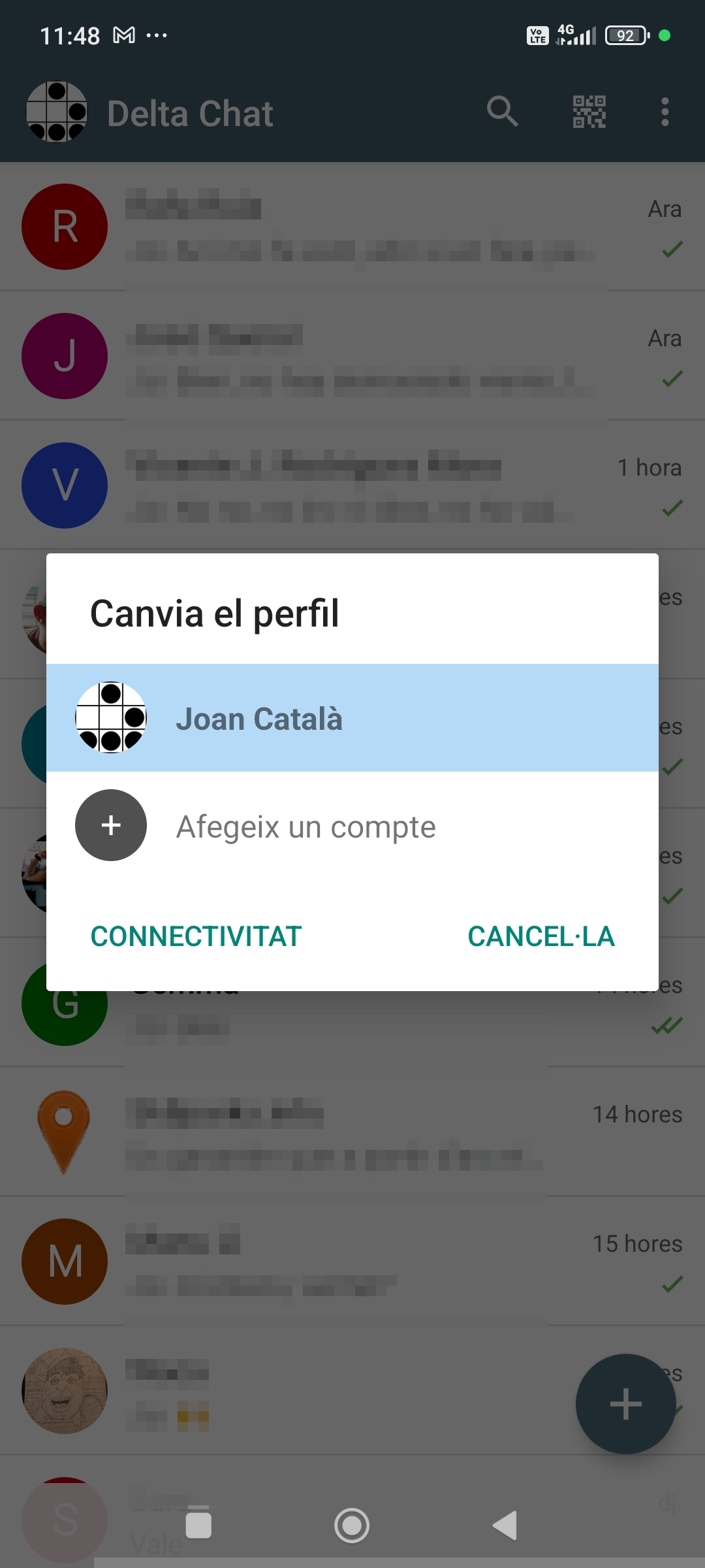 sincronitzar comptes de Delta Chat entre diferents dispositius