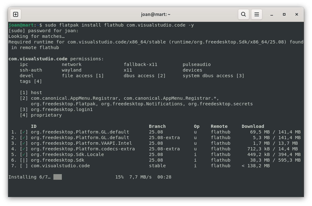 VS Code a Debian 13