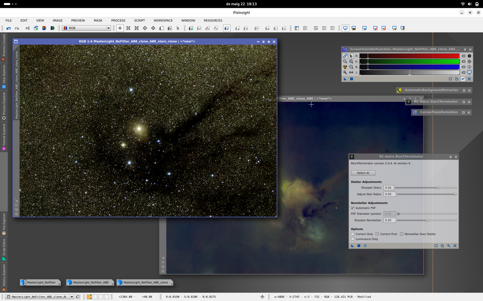 Processant Rho Ophiuchi amb Pixinsight