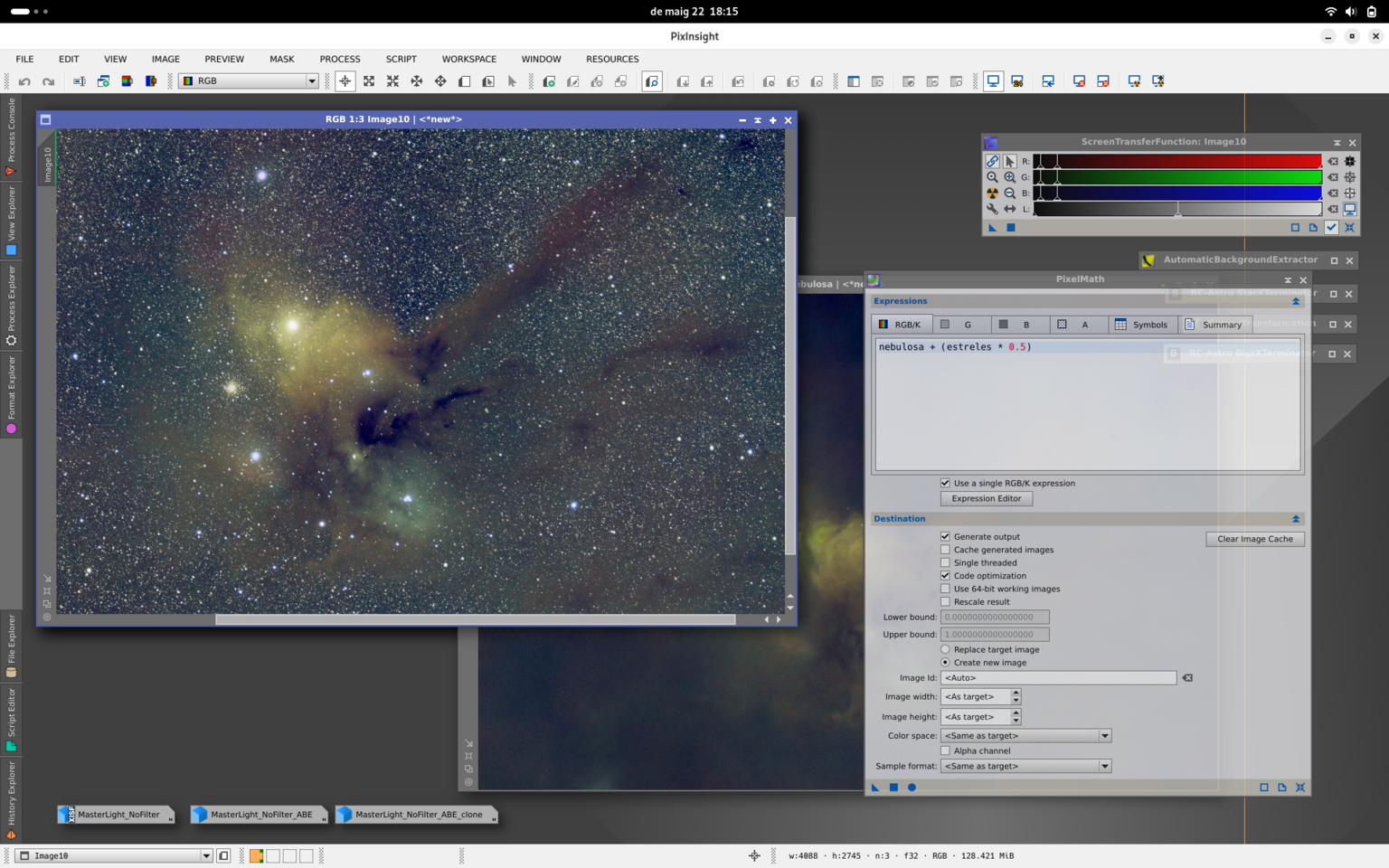 Processant Rho Ophiuchi amb Pixinsight
