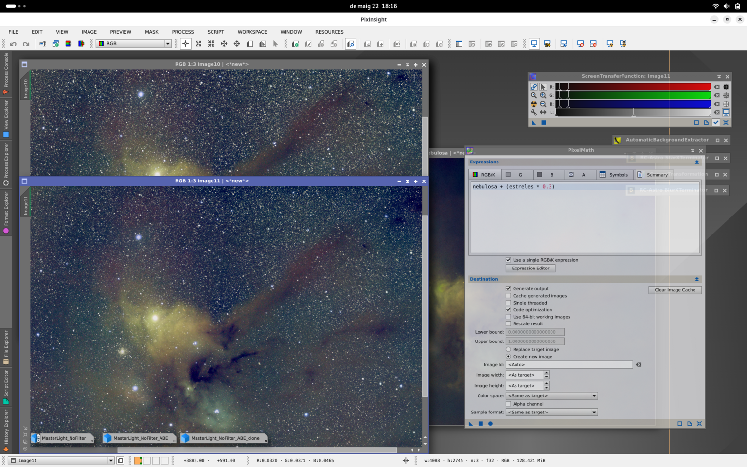Processant Rho Ophiuchi amb Pixinsight