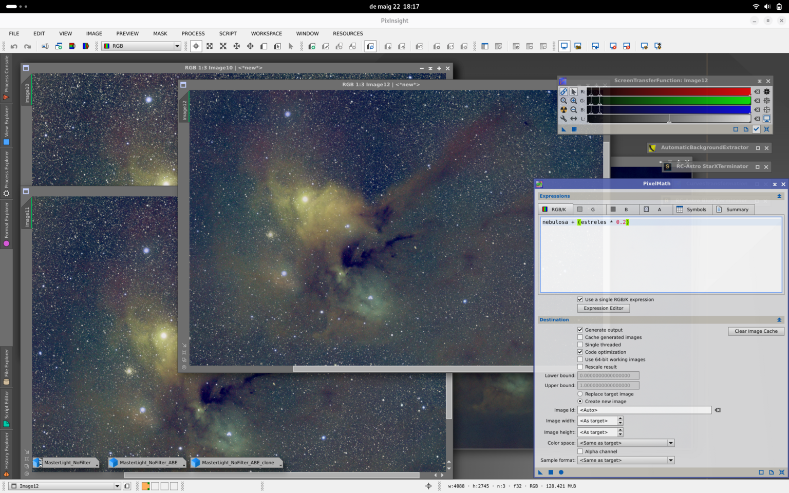 Processant Rho Ophiuchi amb Pixinsight