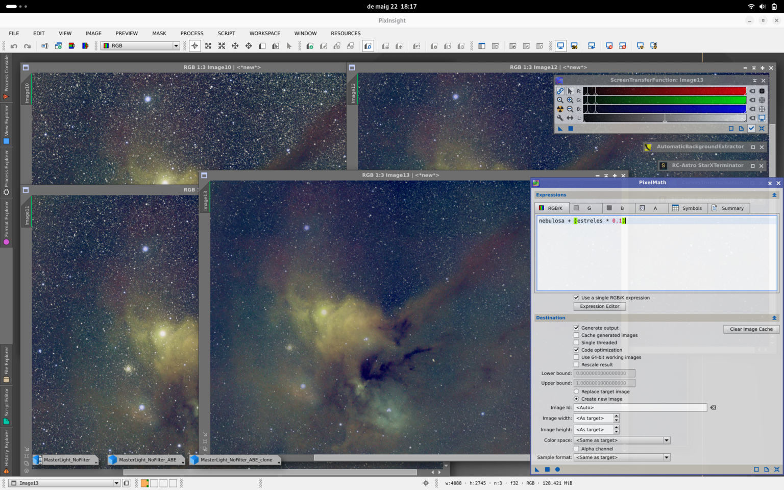 Processant Rho Ophiuchi amb Pixinsight