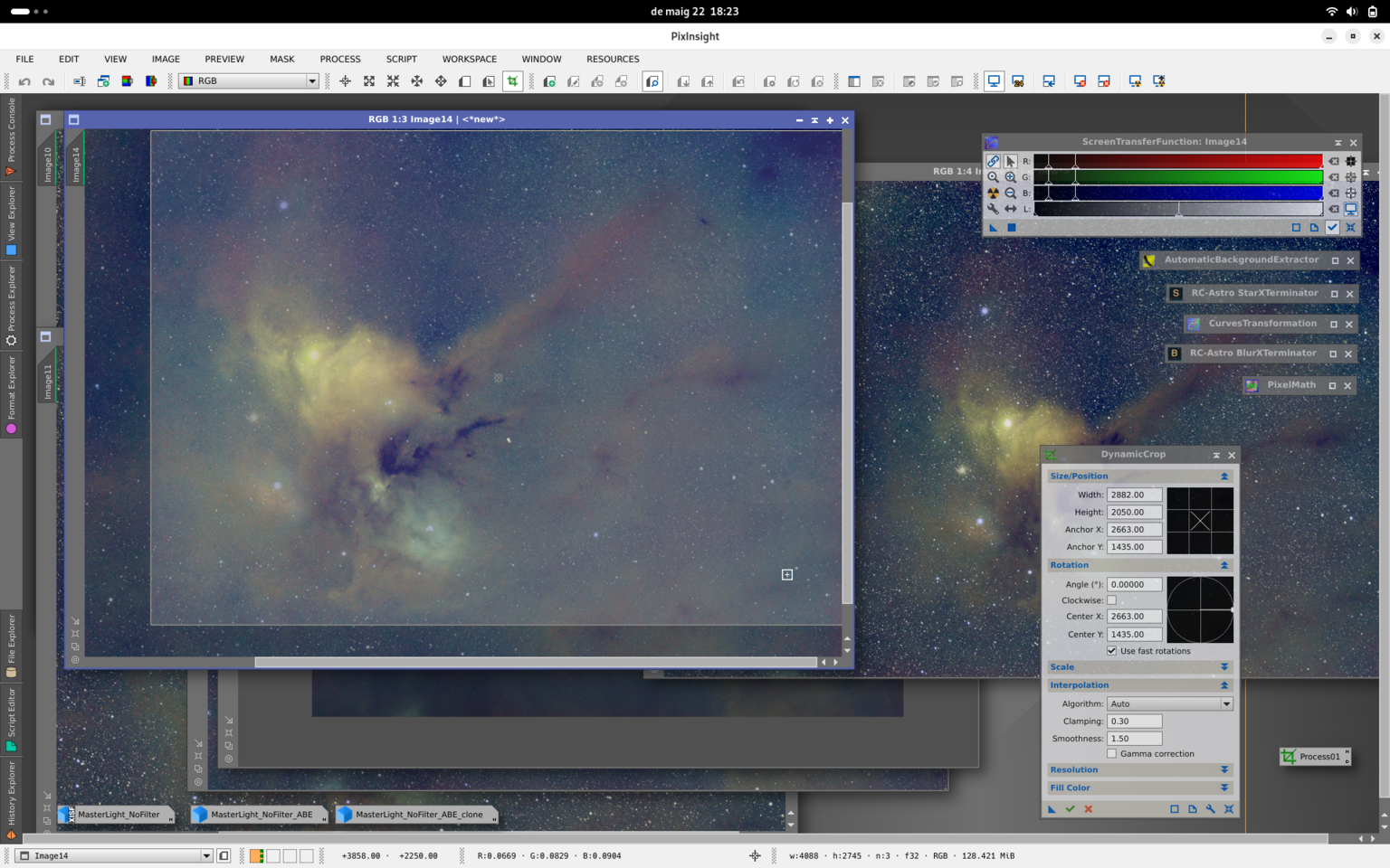 Processant Rho Ophiuchi amb Pixinsight