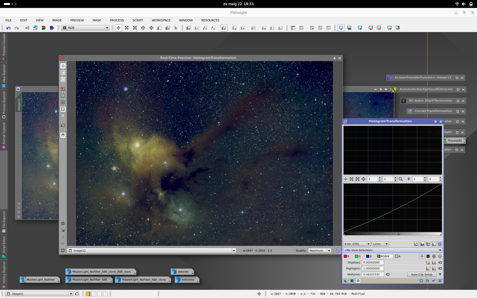 Processant Rho Ophiuchi amb Pixinsight