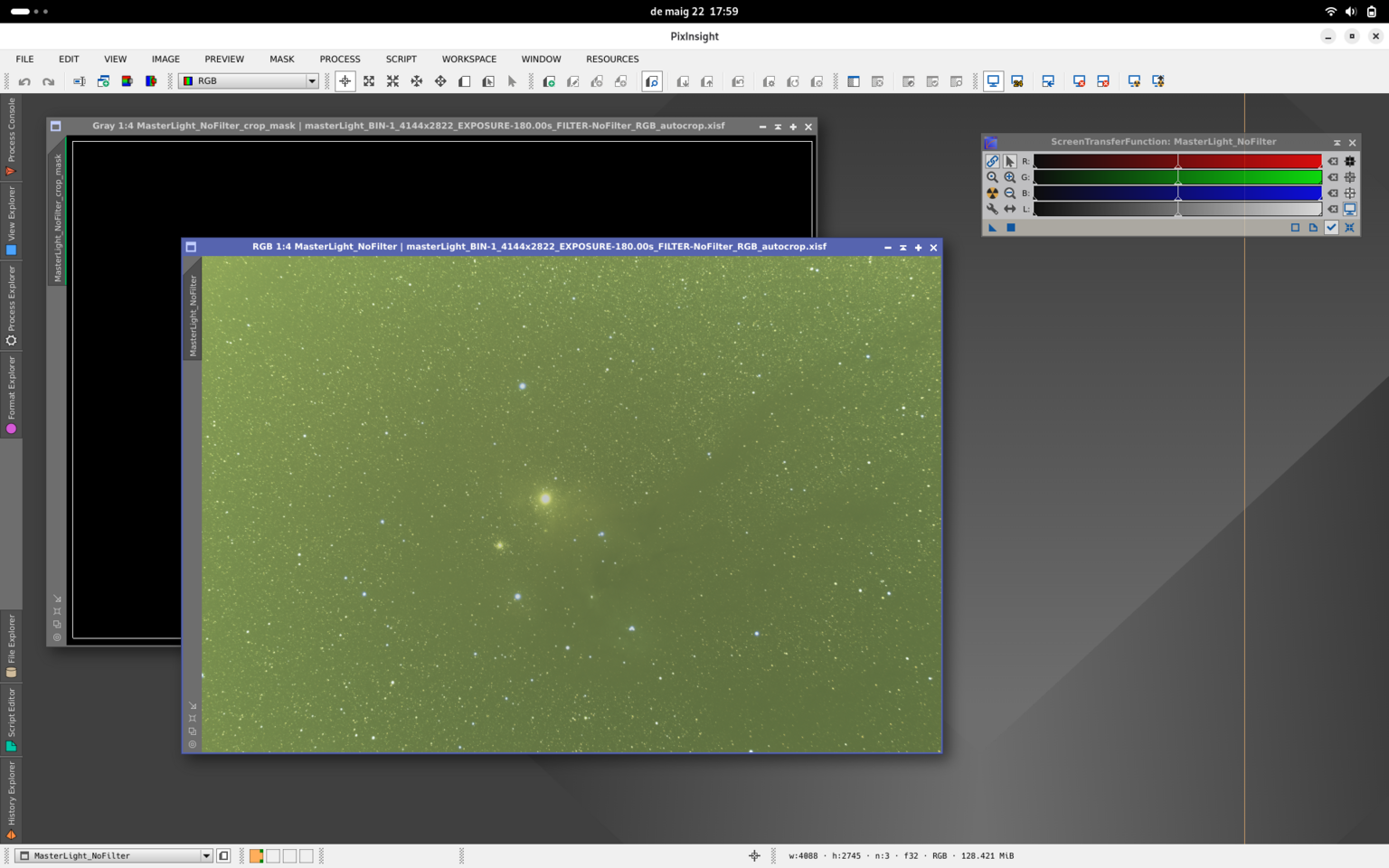 Processant Rho Ophiuchi amb Pixinsight