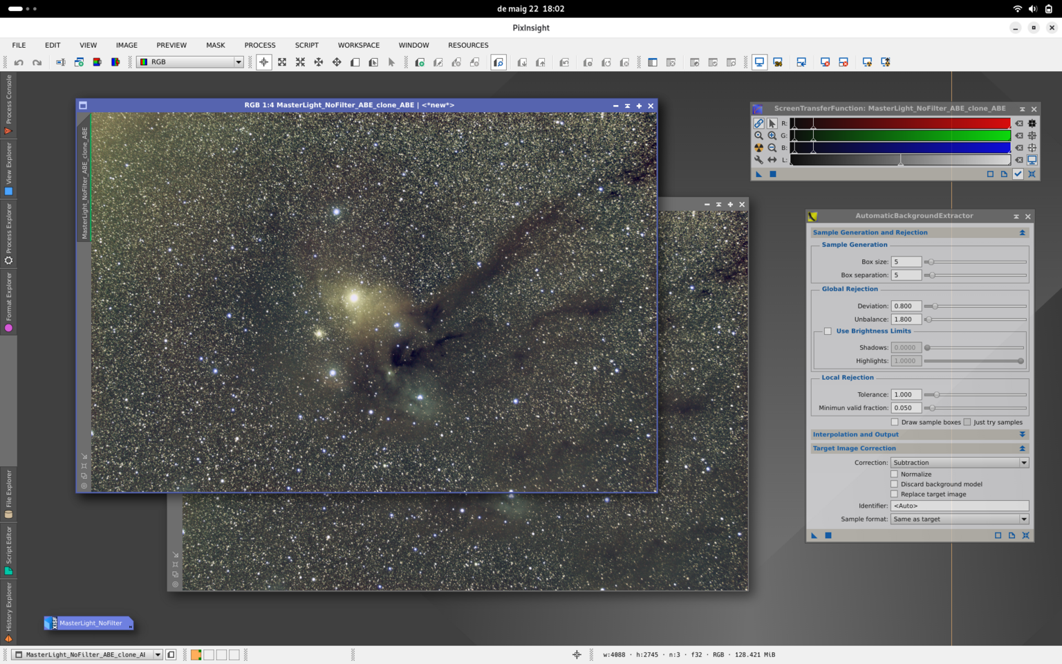 Processant Rho Ophiuchi amb Pixinsight