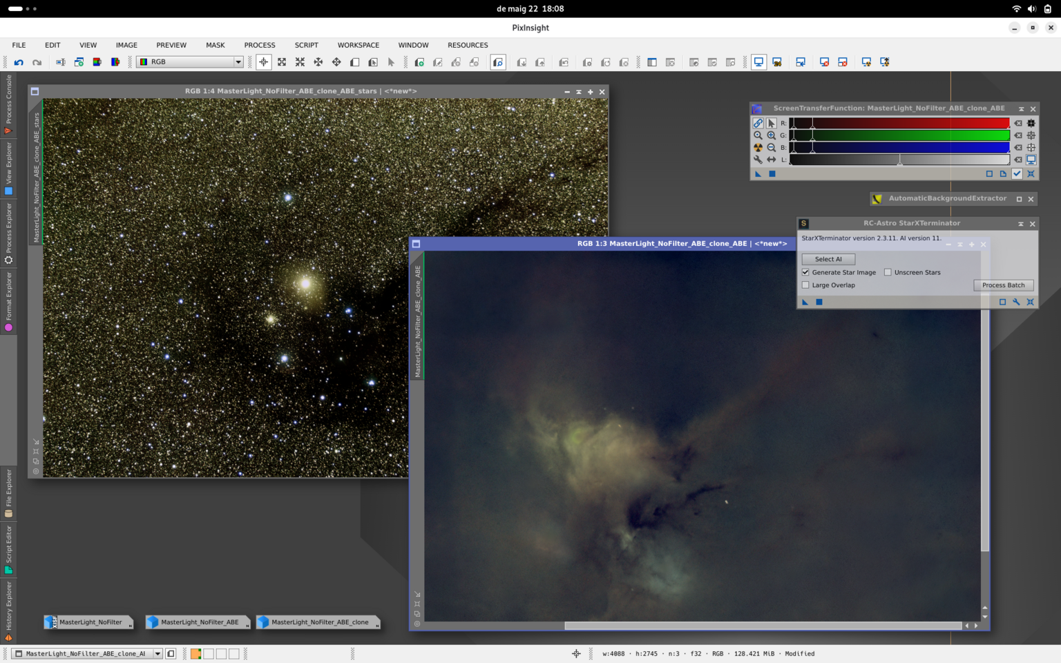 Processant Rho Ophiuchi amb Pixinsight