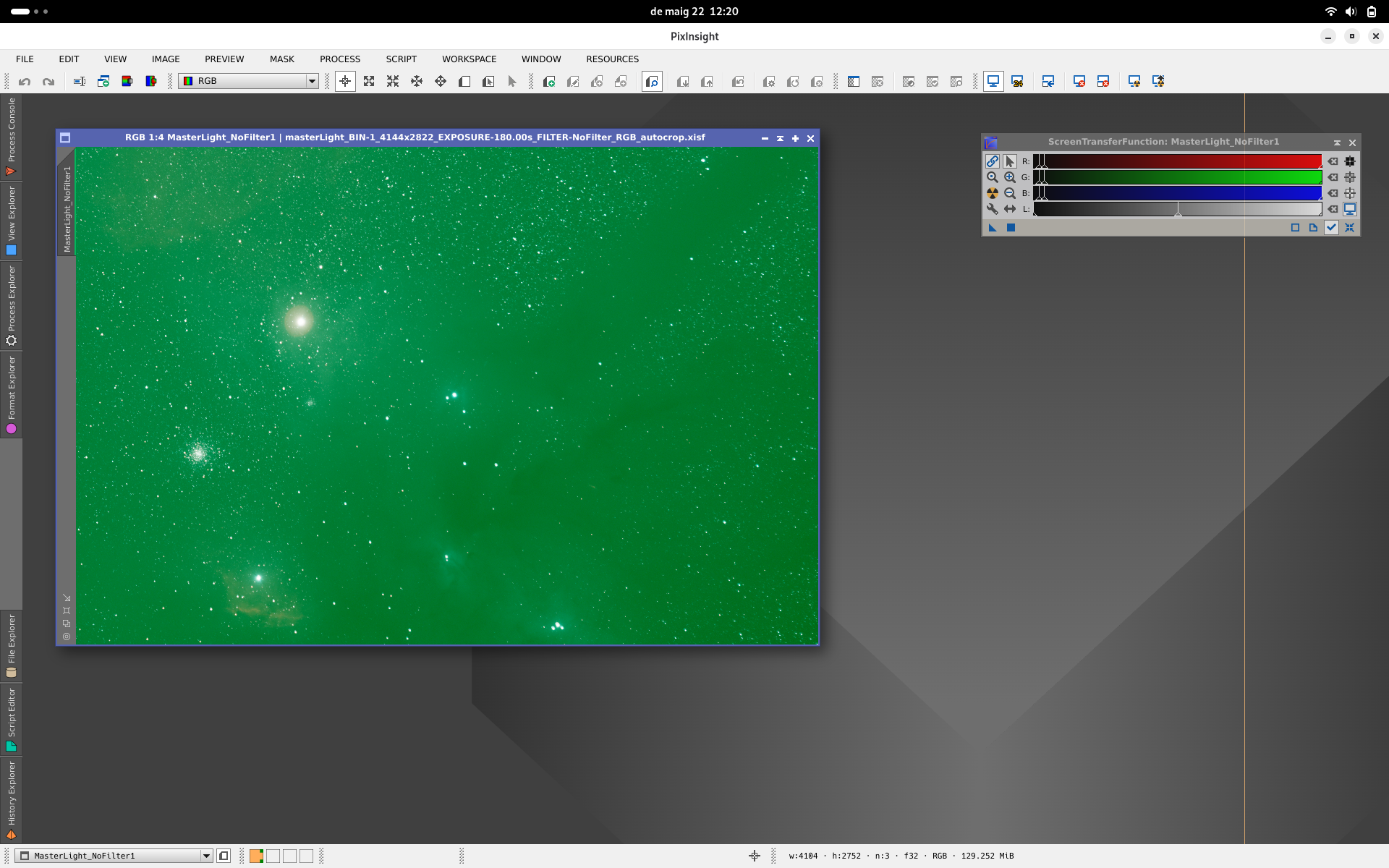 Processant Rho Ophiuchi amb Pixinsight