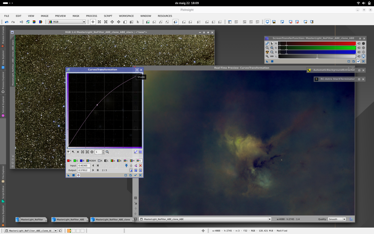 Processant Rho Ophiuchi amb Pixinsight