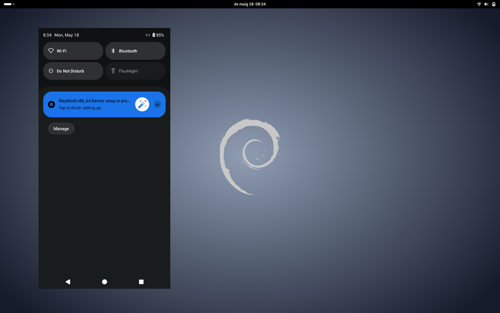 canviant la resolució a WayDroid