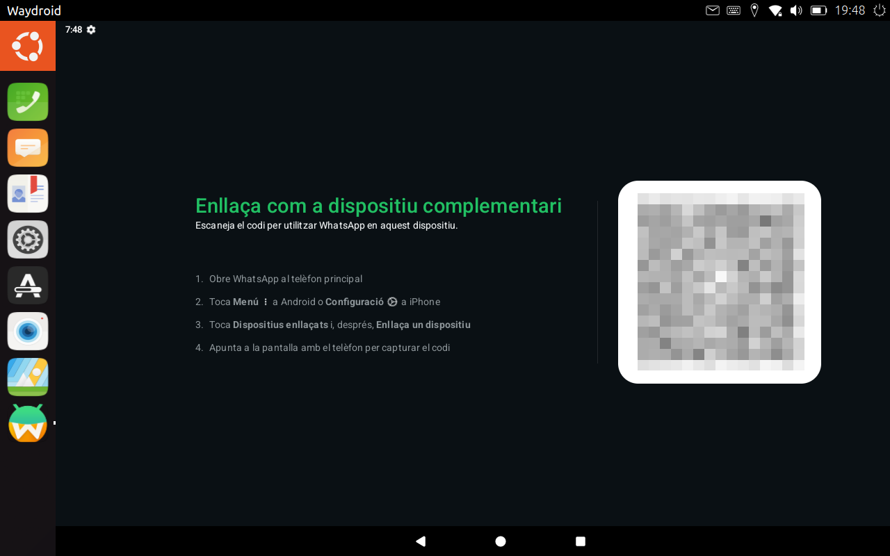 Ubuntu Touch + Waydroid + Whatsapp