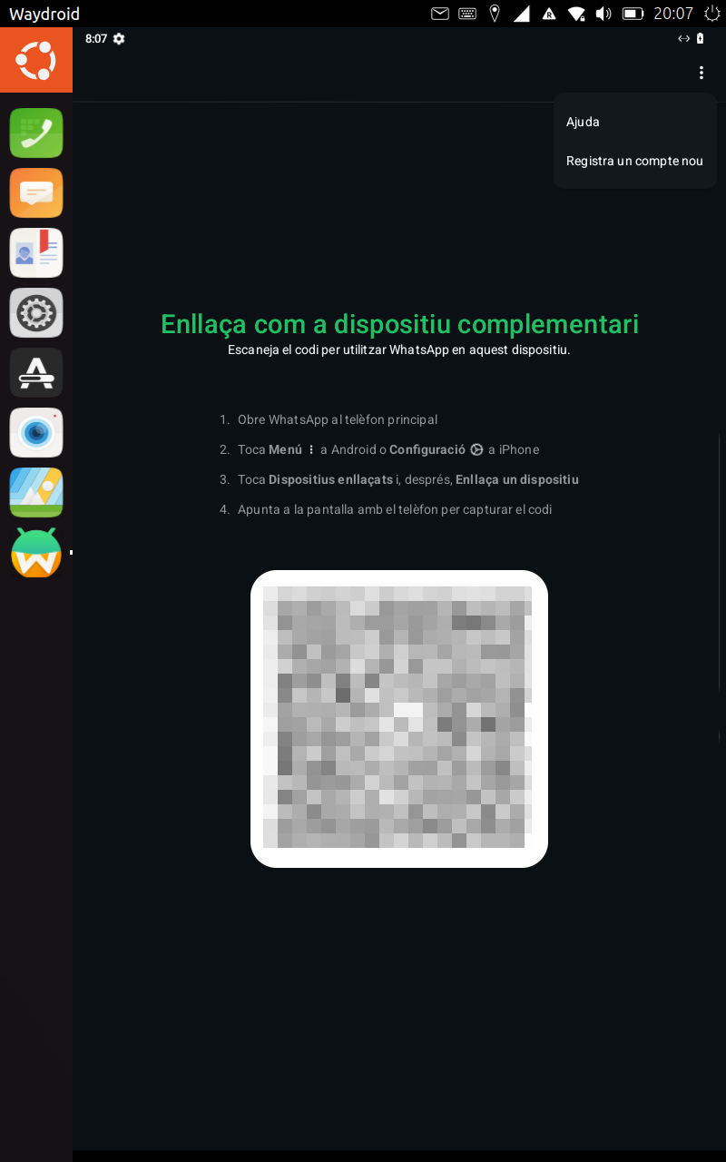 Ubuntu Touch + Waydroid + Whatsapp
