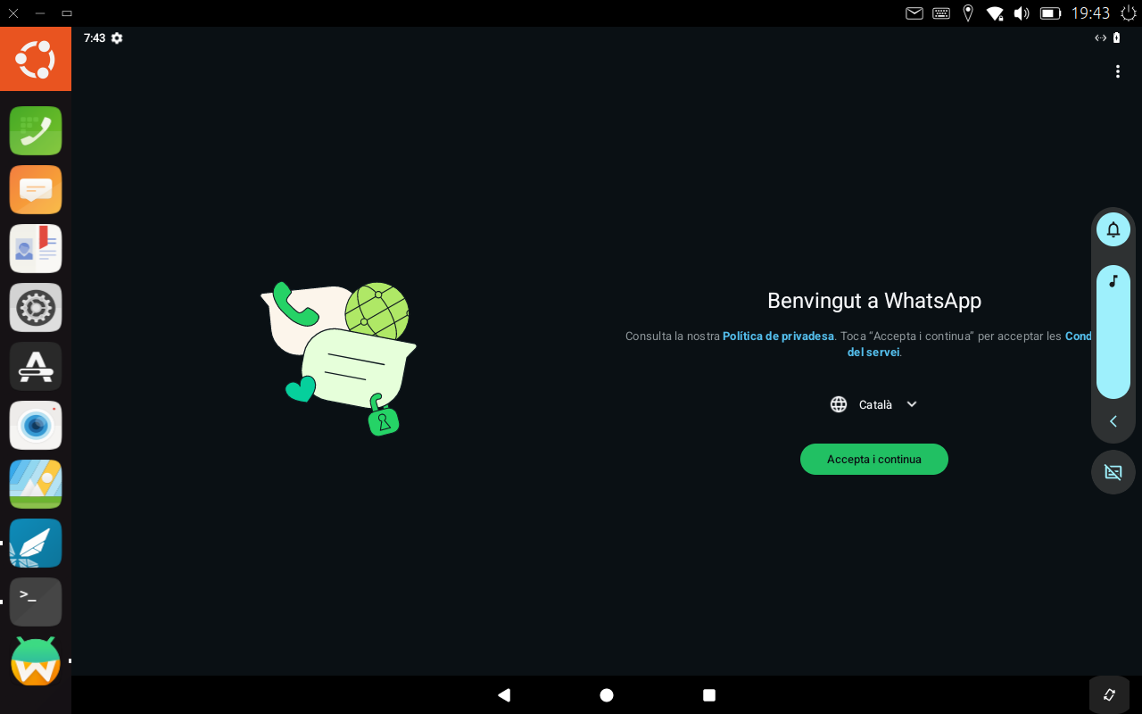 Ubuntu Touch + Waydroid + Whatsapp