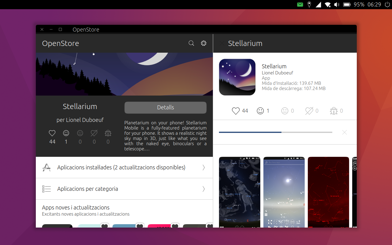 Stellarium a Ubuntu Touch