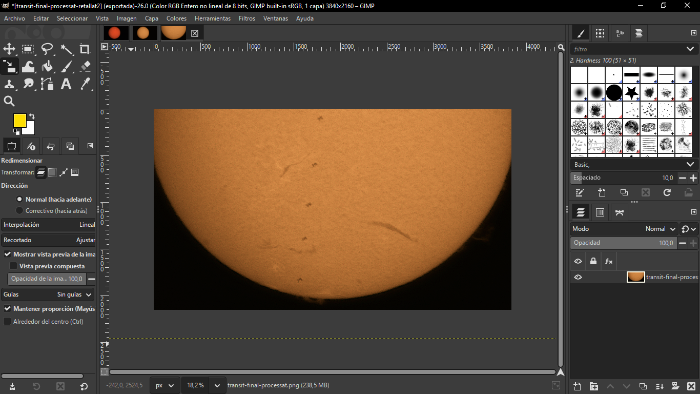 Trànsit de la ISS per davant del sol