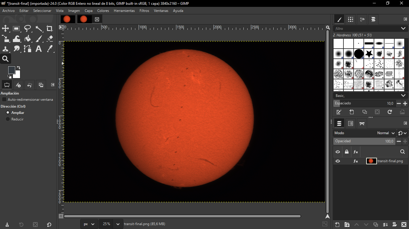 Trànsit de la ISS per davant del sol